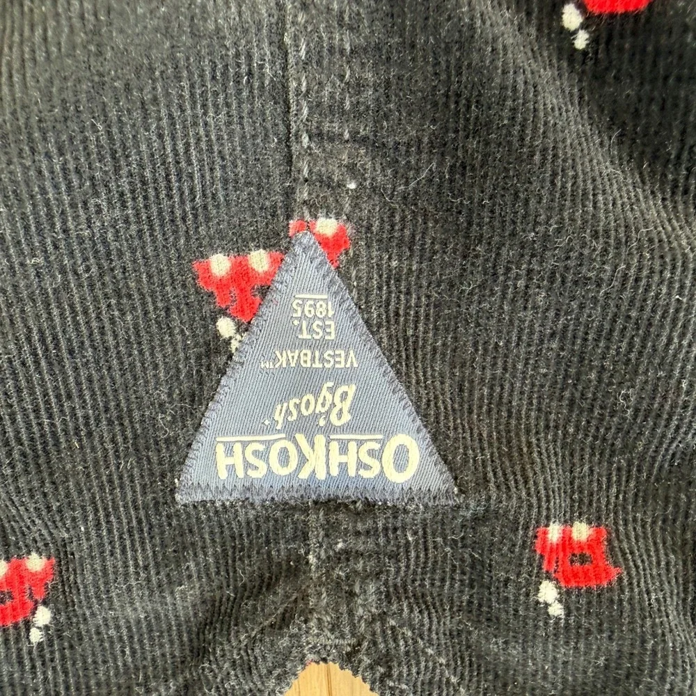 NWT OshKosh Bgosh Vestbak Corduroy Train Embroidered Overalls 24M Black